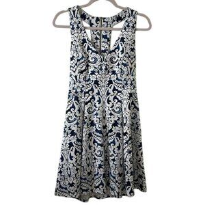 B. Darlin Women's Sleeveless Halter ALine Dress Size 11/12 Blue‎ & White